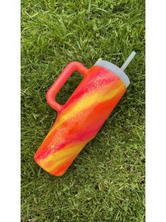 CSILLÁMMAL BEVONT 1200 ML FÜLES TERMOSZ SZÍVÓSZÁLLAL