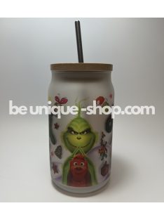 GRINCH ÉS MAX KARÁCSONYI MINTÁS ÜVEGPOHÁR