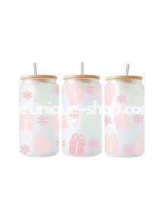 PINK AJÁNDÉK KARÁCSONYI MINTÁS ÜVEGPOHÁR