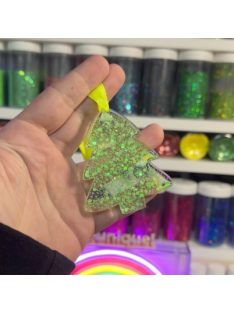   KARÁCSONYFADÍSZ CSILLÁMOS BEVONATTAL EGYEDI SZÍNBEN FELIRATTAL, MOTÍVUMMAL