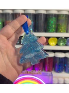   KARÁCSONYFADÍSZ CSILLÁMOS BEVONATTAL EGYEDI SZÍNBEN FELIRATTAL, MOTÍVUMMAL