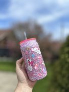 AKRIL POHÁR FEDÉLLEL ÉS SZÍVÓSZÁLLAL CSILLÁMMAL VAGY SZÍNES FOLYADÉKKAL TÖLTVE, DÍSZÍTVE 500 ML