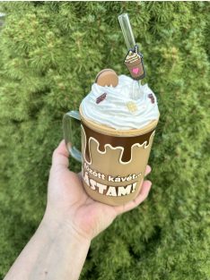    ÜVEGBÖGRE BAMBUSZ FEDÉLLEL ÉS SZÍVÓSZÁLLAL CSILLÁMMAL VAGY SZÍNES FOLYADÉKKAL TÖLTVE, DÍSZÍTVE 330 ML