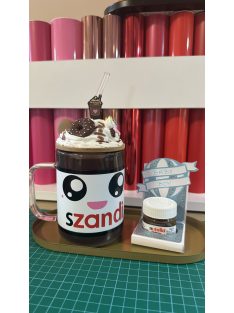    ÜVEGBÖGRE BAMBUSZ FEDÉLLEL ÉS SZÍVÓSZÁLLAL CSILLÁMMAL VAGY SZÍNES FOLYADÉKKAL TÖLTVE, DÍSZÍTVE 330 ML