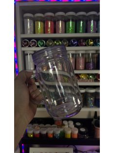   AKRIL POHÁR FEDÉLLEL ÉS SZÍVÓSZÁLLAL FÜLLEL CSILLÁMMAL VAGY SZÍNES FOLYADÉKKAL TÖLTVE, DÍSZÍTVE 500 ML