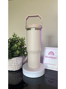   GRAVÍROZOTT FÜL NÉLKÜLI TERMOSZ TÖBBFÉLE SZÍNBEN HORDOZÓ FOGANTYÚVAL VILÁGOS RÓZSASZÍN 900 ML