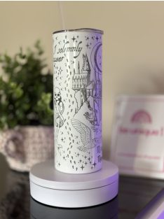 GRAVÍROZOTT TERMOSZ FEHÉR ALAPPAL 600 ML