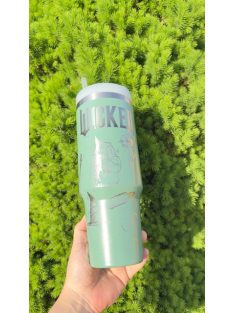 GRAVÍROZOTT FÜLES TERMOSZ OLIVA ZÖLD SZÍNBEN 1200 ML