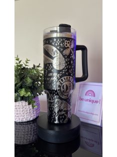 GRAVÍROZOTT FÜLES TERMOSZ FEKETE SZÍNBEN 1200 ML