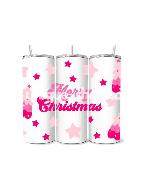 MERRY CHRISTMAS PINK KARÁCSONYI MINTÁS TUMBLER