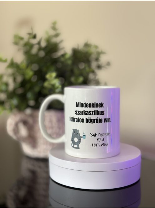 SZARKASZTIKUS FELIRATOS BÖGRE 