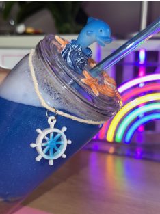 AKRIL POHÁR HOMOKKAL TÖLTVE TENGER STÍLUSBAN 500 ML