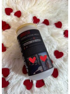 LOVEFLIX ÜVEGPOHÁR BAMBUSZ FEDÉLLEL ÉS SZÍVÓSZÁLLAL