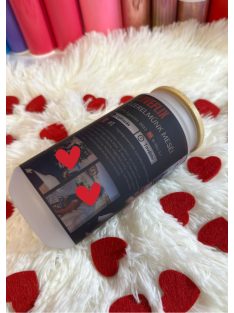 LOVEFLIX ÜVEGPOHÁR BAMBUSZ FEDÉLLEL ÉS SZÍVÓSZÁLLAL