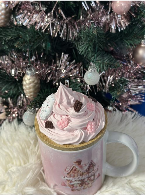 EGYEDI MINTÁS KERÁMIA BÖGRE BAMBUSZ FEDÉLLEL ÉS KISKANÁLLAL,KUPAK DÍSZÍTÉSSEL